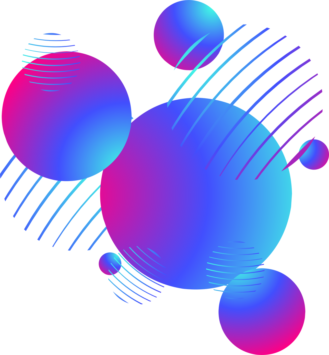 3D Gradient Abstract Shapes Decoration