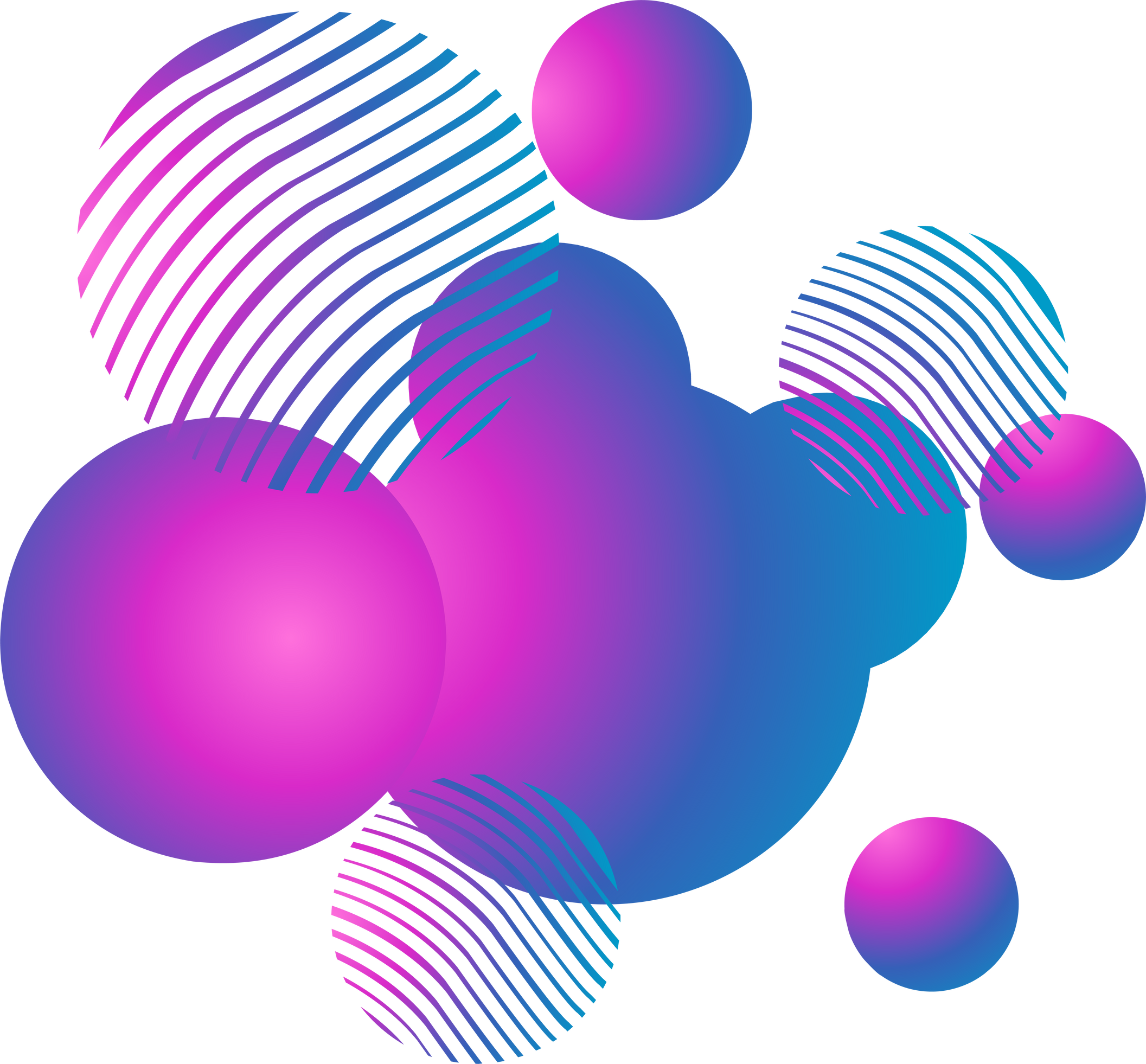 3D Gradient Abstract Shapes Decoration